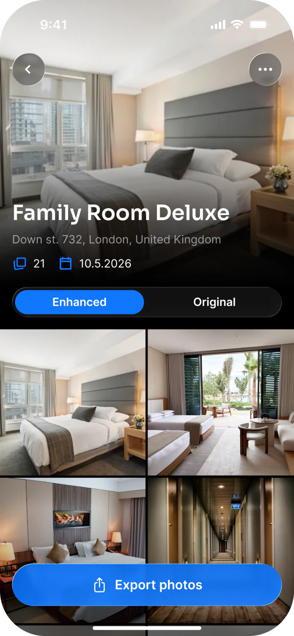 Enhanced photos ready to export in Archir
